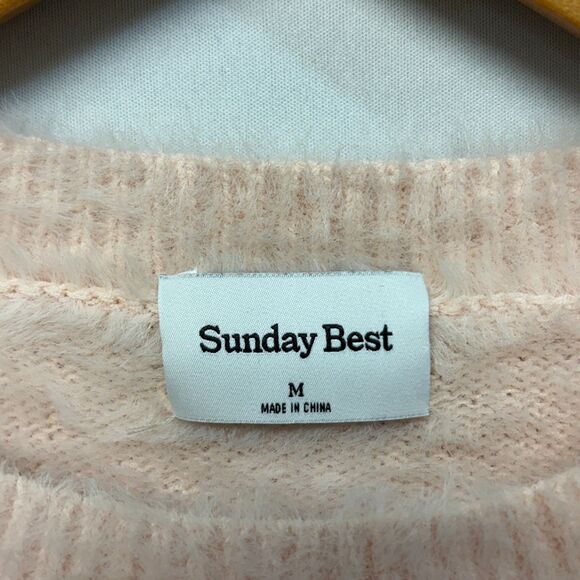 Aritzia Sunday Best Women Fuzzy Knit Cropped Sweater Size Medium C064 -1 - Picture 14 of 15